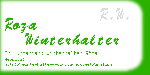 roza winterhalter business card
